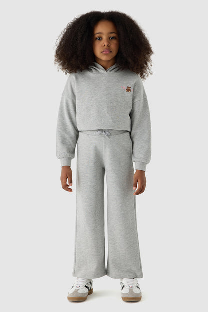 Girl Grey Melange Tracksuit Set