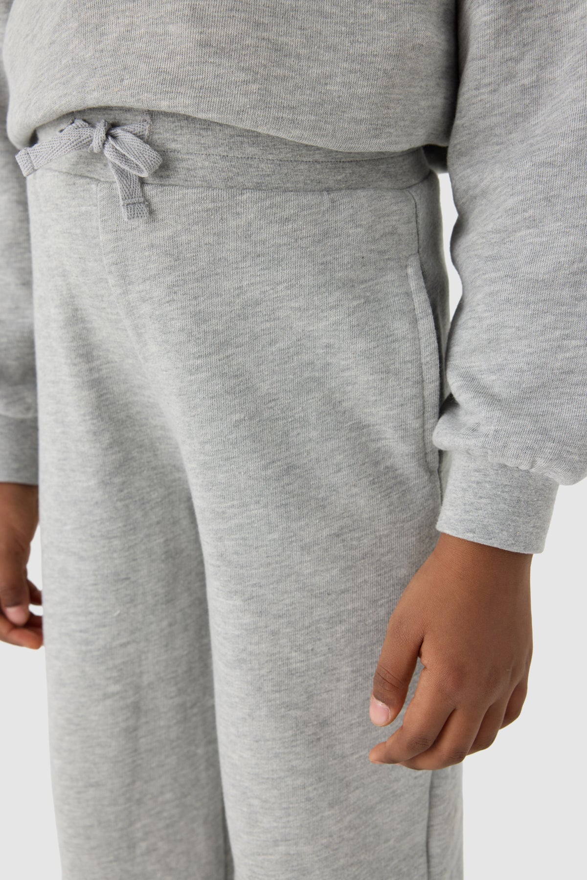 Girl Grey Melange Tracksuit Set