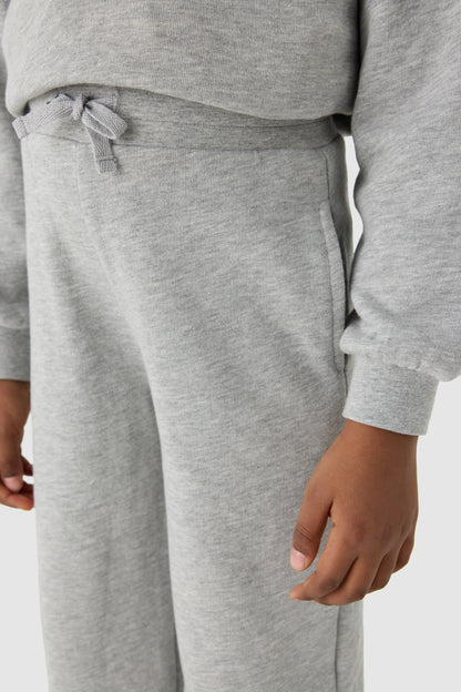 Girl Grey Melange Tracksuit Set