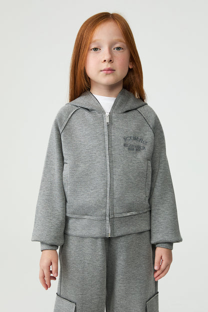 Girl Grey Tracksuit Top
