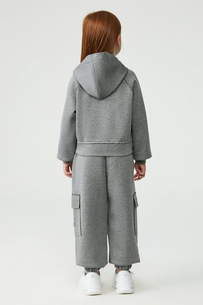 Girl Grey Tracksuit Top