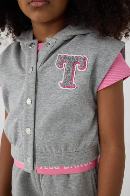 Girl Grey Tracksuit Top