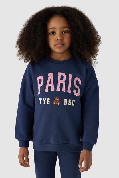 Girl Navy Blue Tights Suit