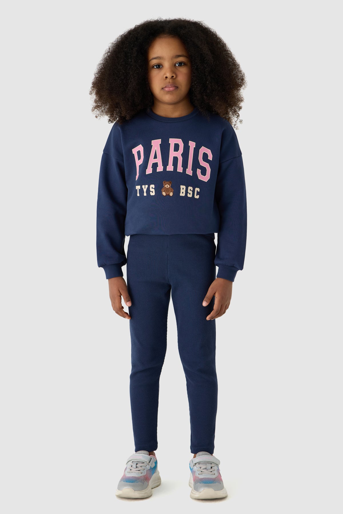 Girl Navy Blue Tights Suit