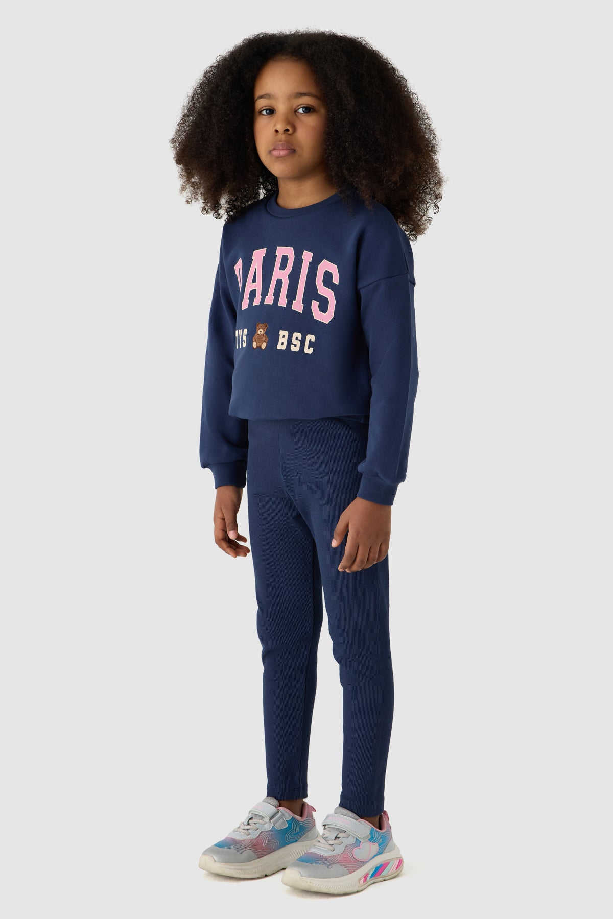 Girl Navy Blue Tights Suit