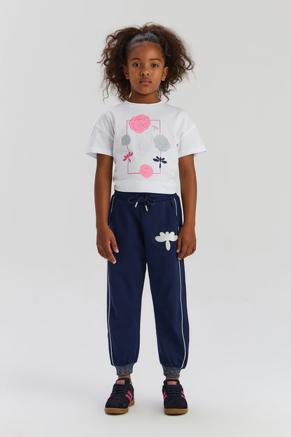 Girl Navy Blue Tracksuit Bottom
