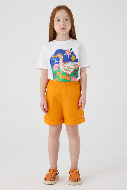 Girl Orange Shorts