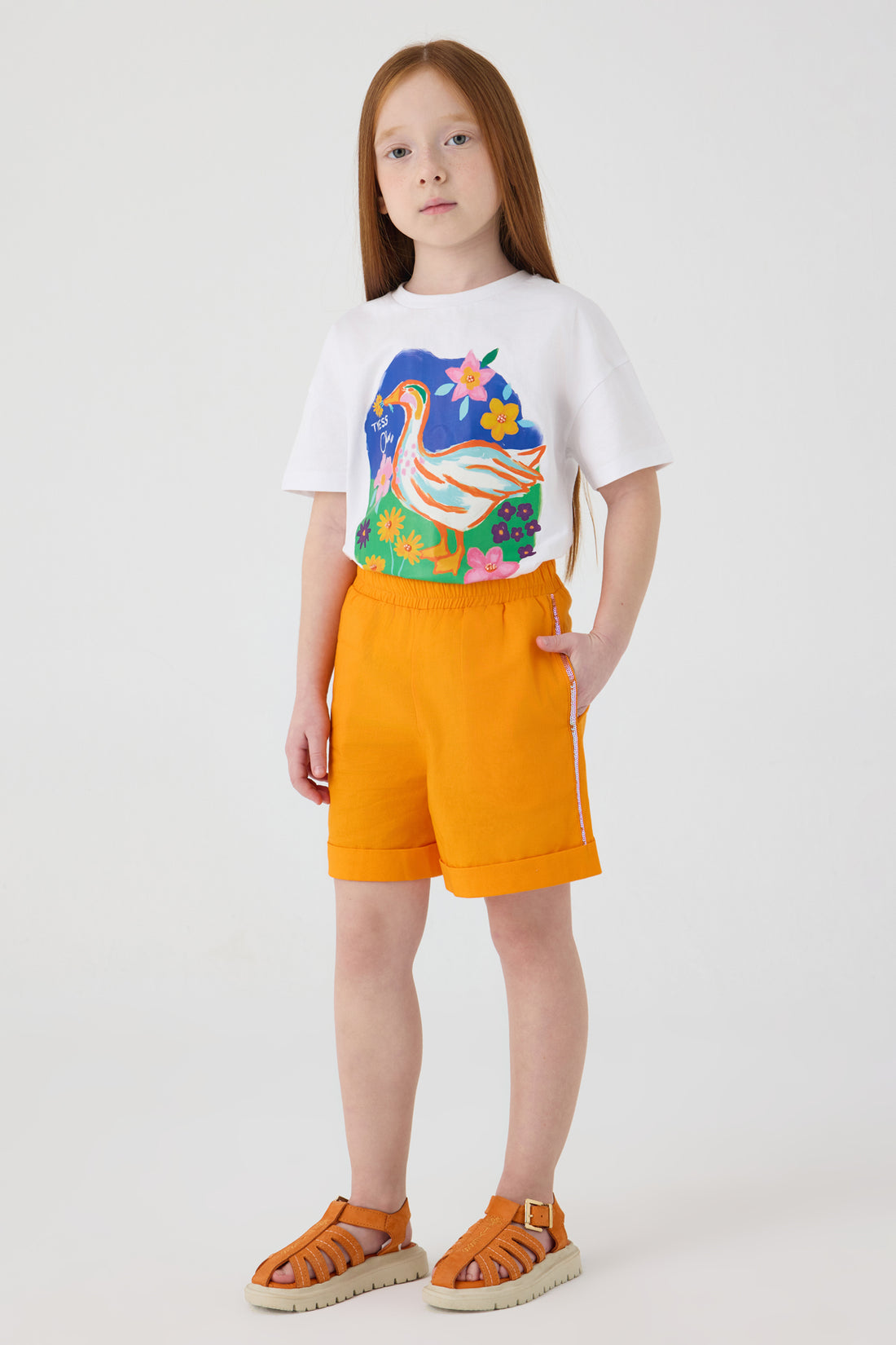 Girl Orange Shorts