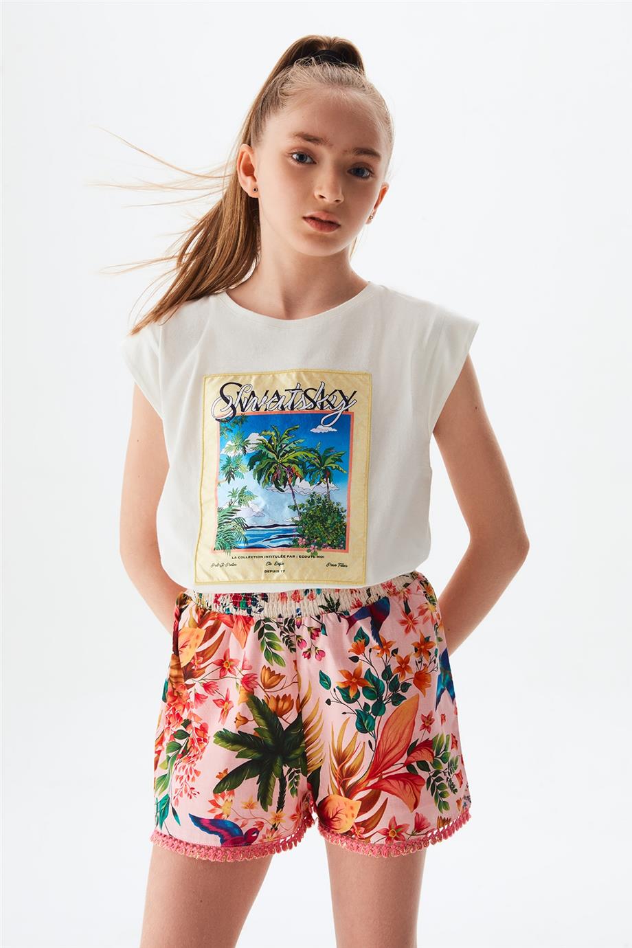 Girl Patterned Shorts - BgStore