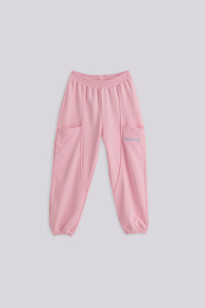 Girl Pink Tracksuit Bottom