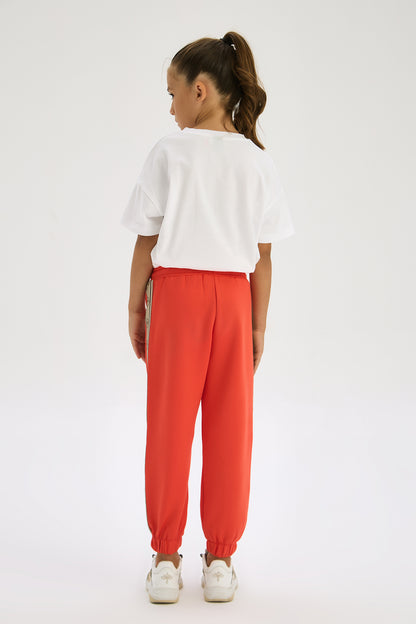 Girl Red Tracksuit Bottom