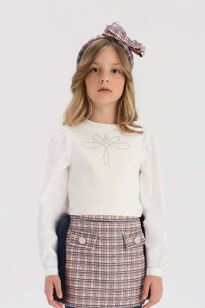 بلوزة بيضاء للبنات