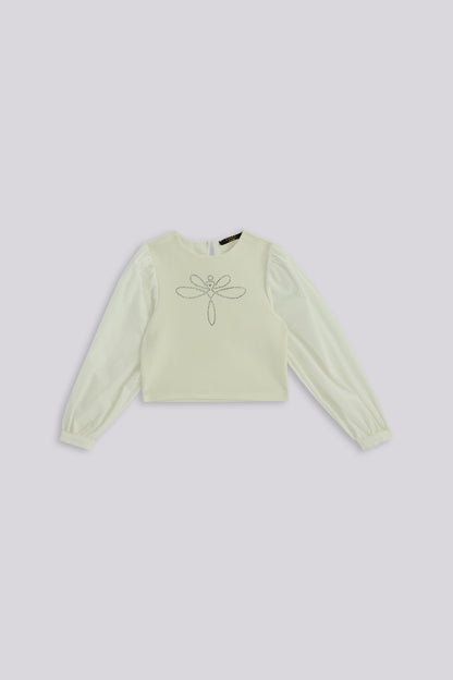 بلوزة بيضاء للبنات