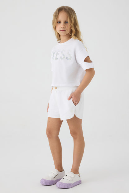 Girl White Shorts