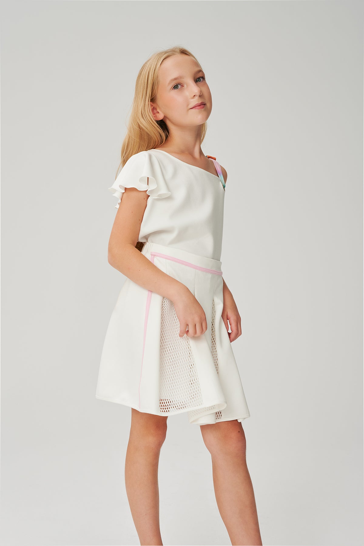 Girl White Skirt
