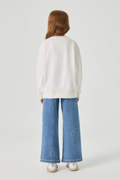 Girl White Sweatshirt