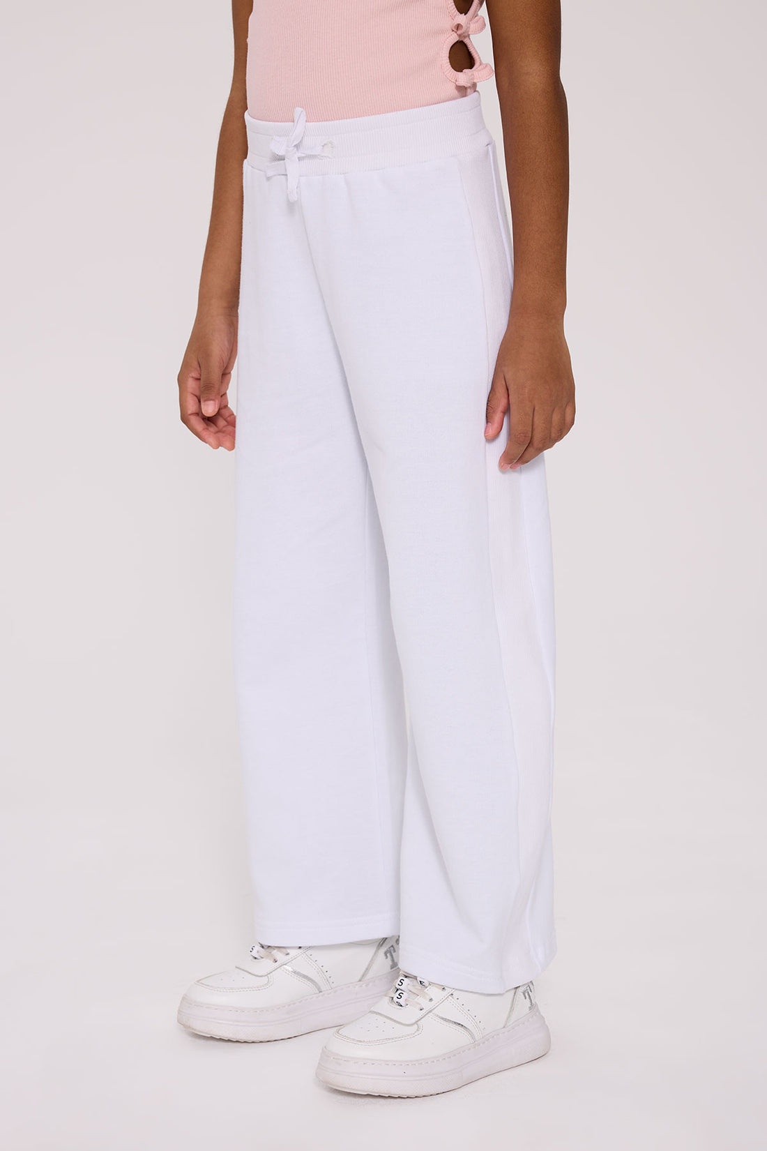 Girl White Tracksuit Bottom
