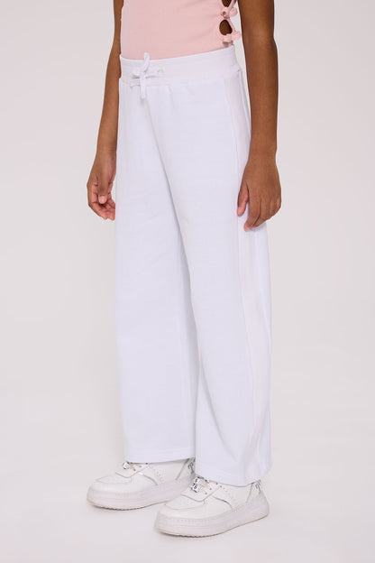 Girl White Tracksuit Bottom