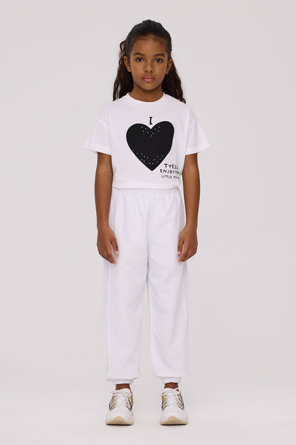 Girl White Tracksuit Bottom