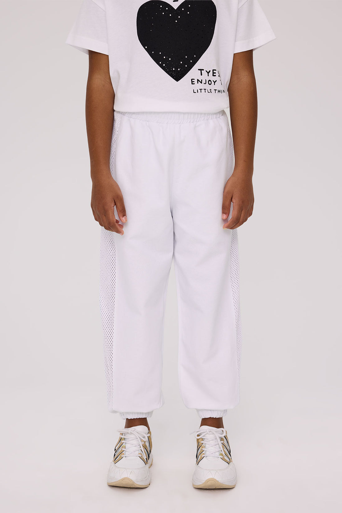 Girl White Tracksuit Bottom