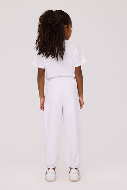Girl White Tracksuit Bottom