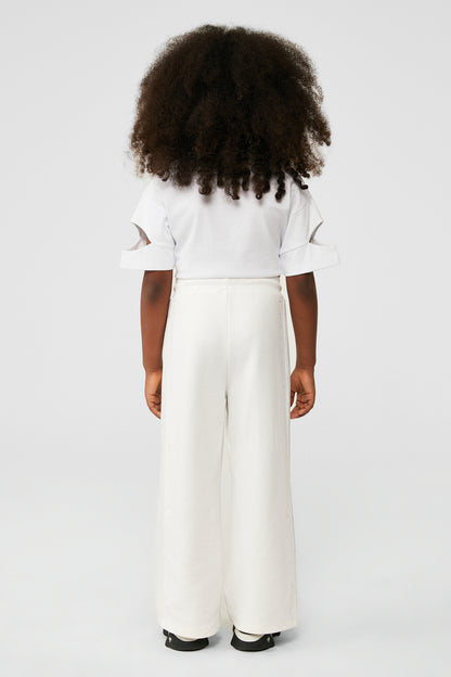 Girl White Tracksuit Bottom