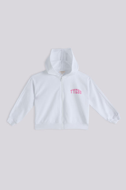 Girl White Tracksuit Top