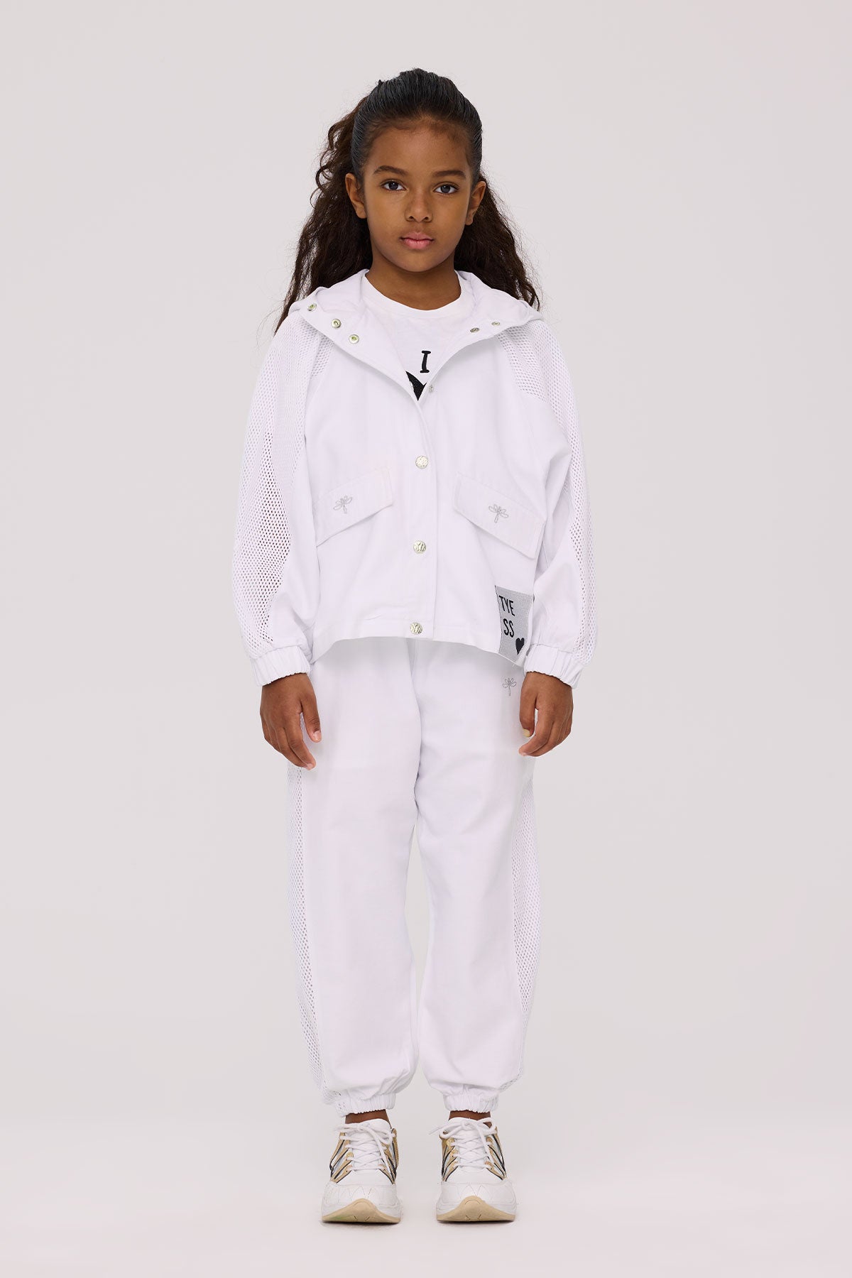 Girl White Tracksuit Top