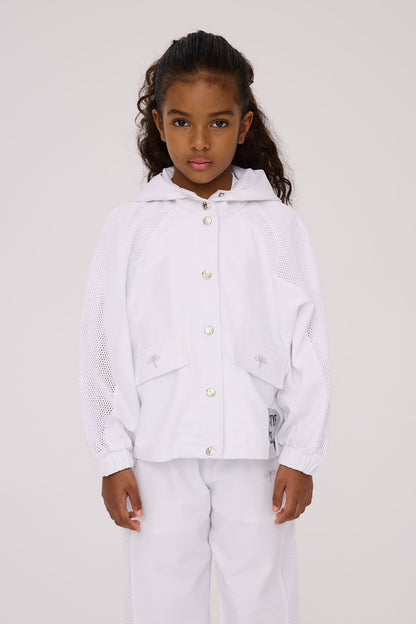 Girl White Tracksuit Top