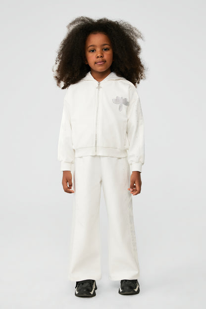 Girl White Tracksuit Top