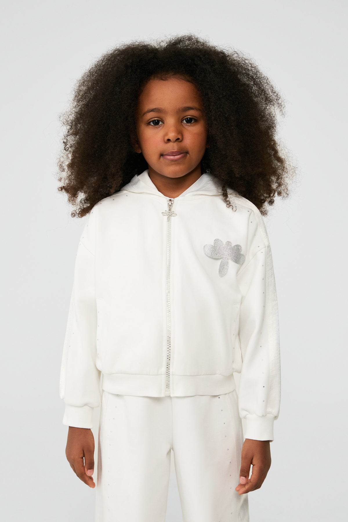 Girl White Tracksuit Top