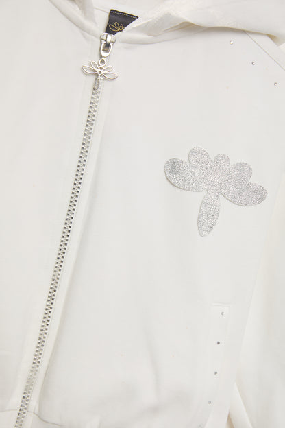 Girl White Tracksuit Top