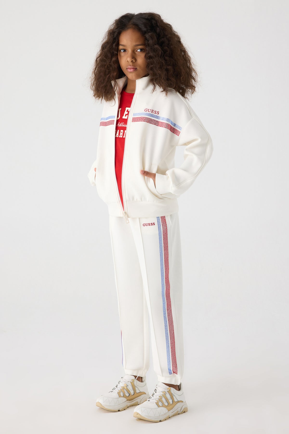 Girl White Tracksuit Top