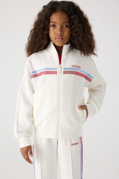 Girl White Tracksuit Top