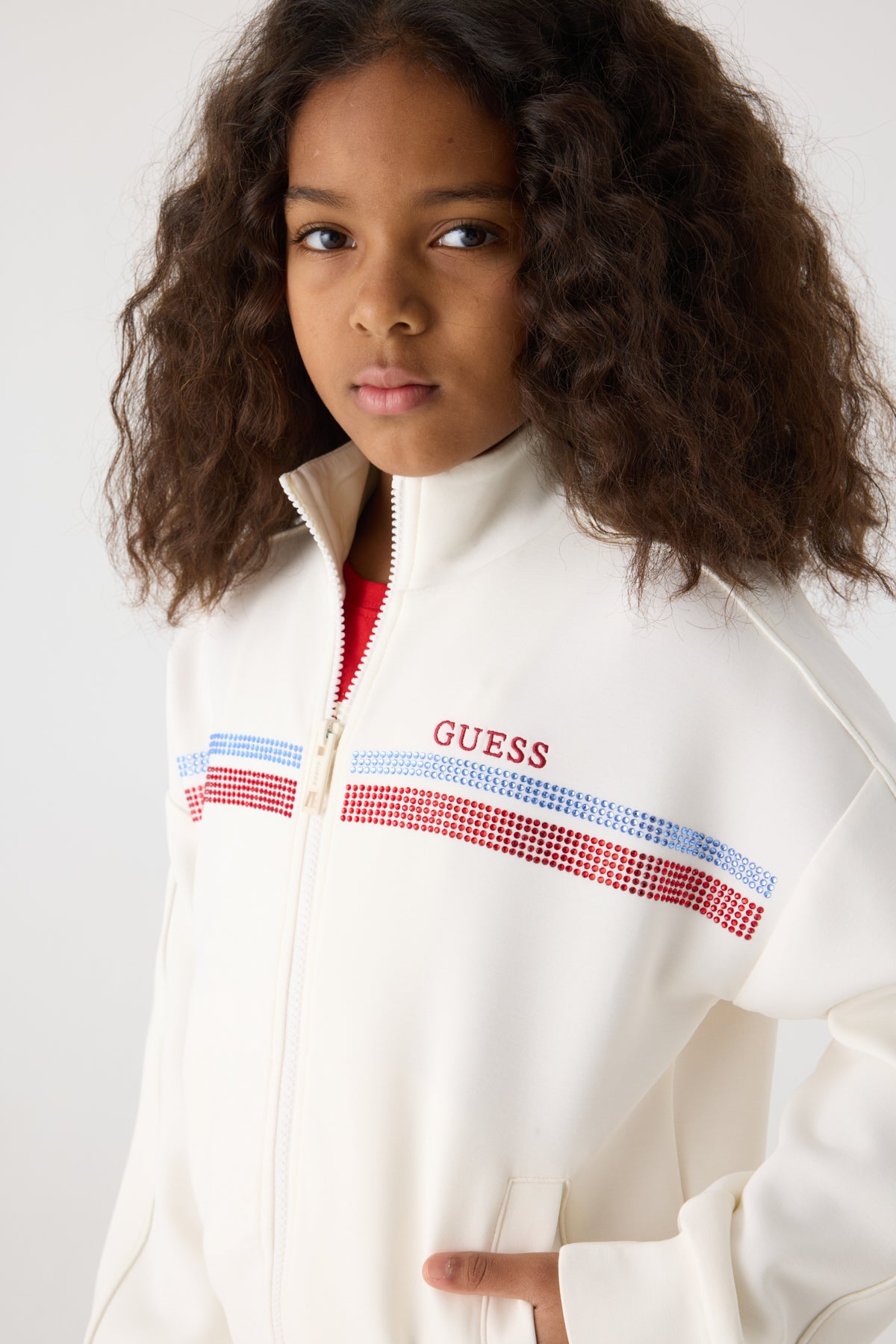 Girl White Tracksuit Top