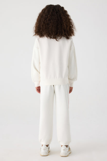 Girl White Tracksuit Top