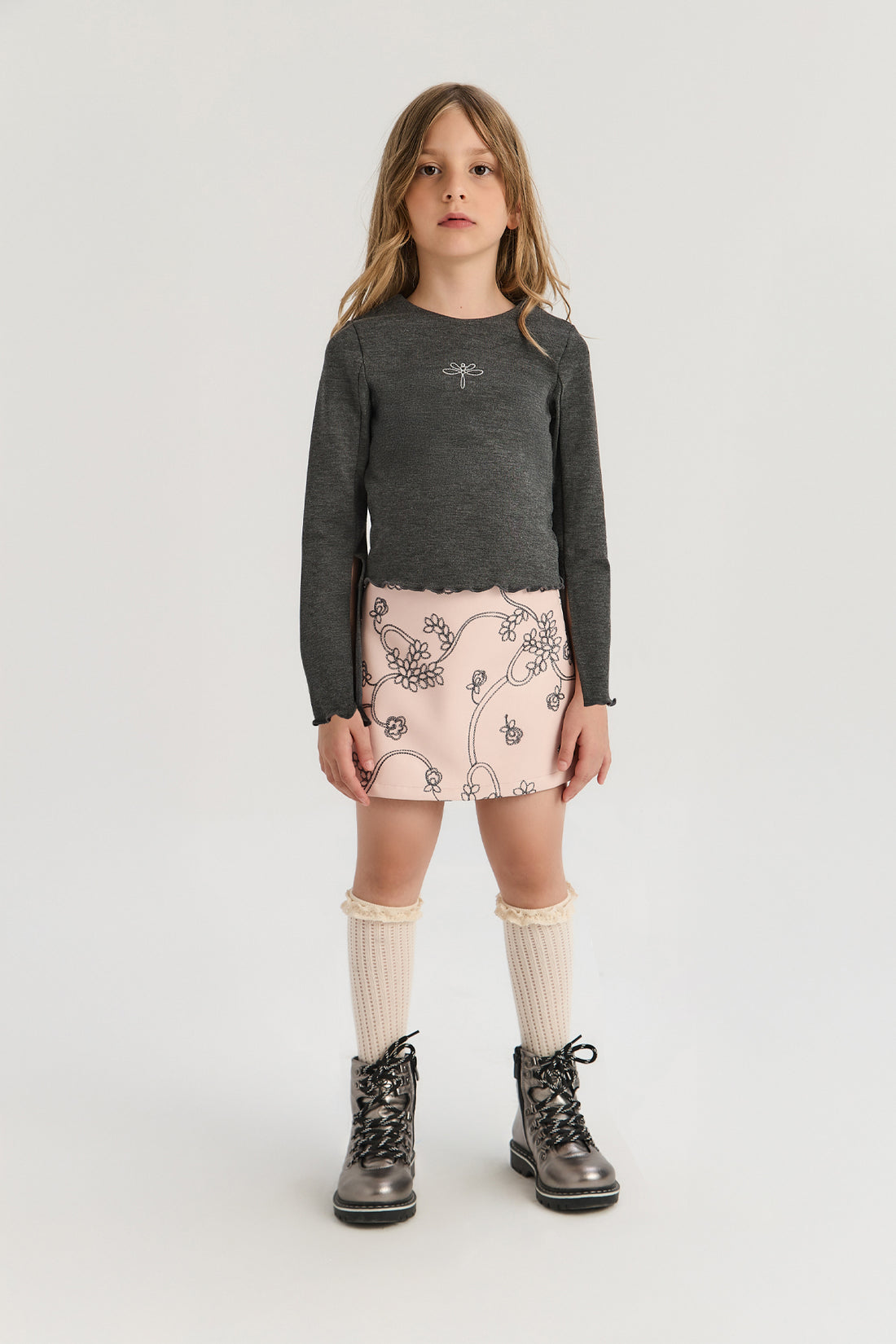 Girls Anthracite Blouse