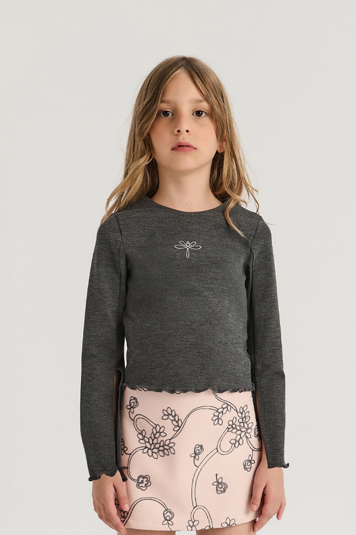 Girls Anthracite Blouse