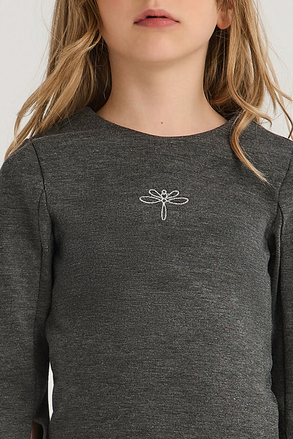 Girls Anthracite Blouse
