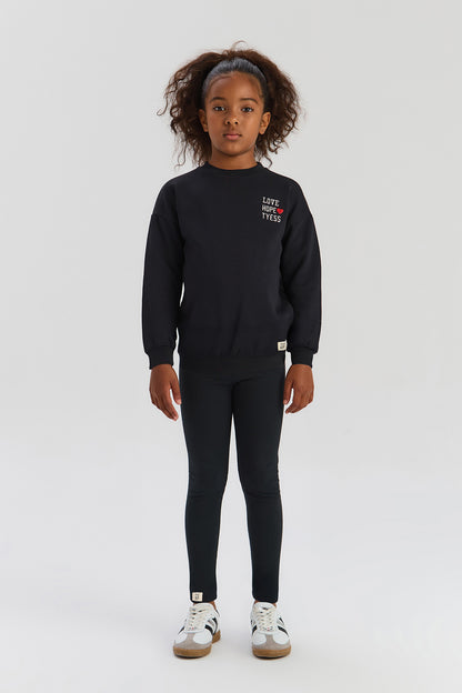Girls Black Tracksuit