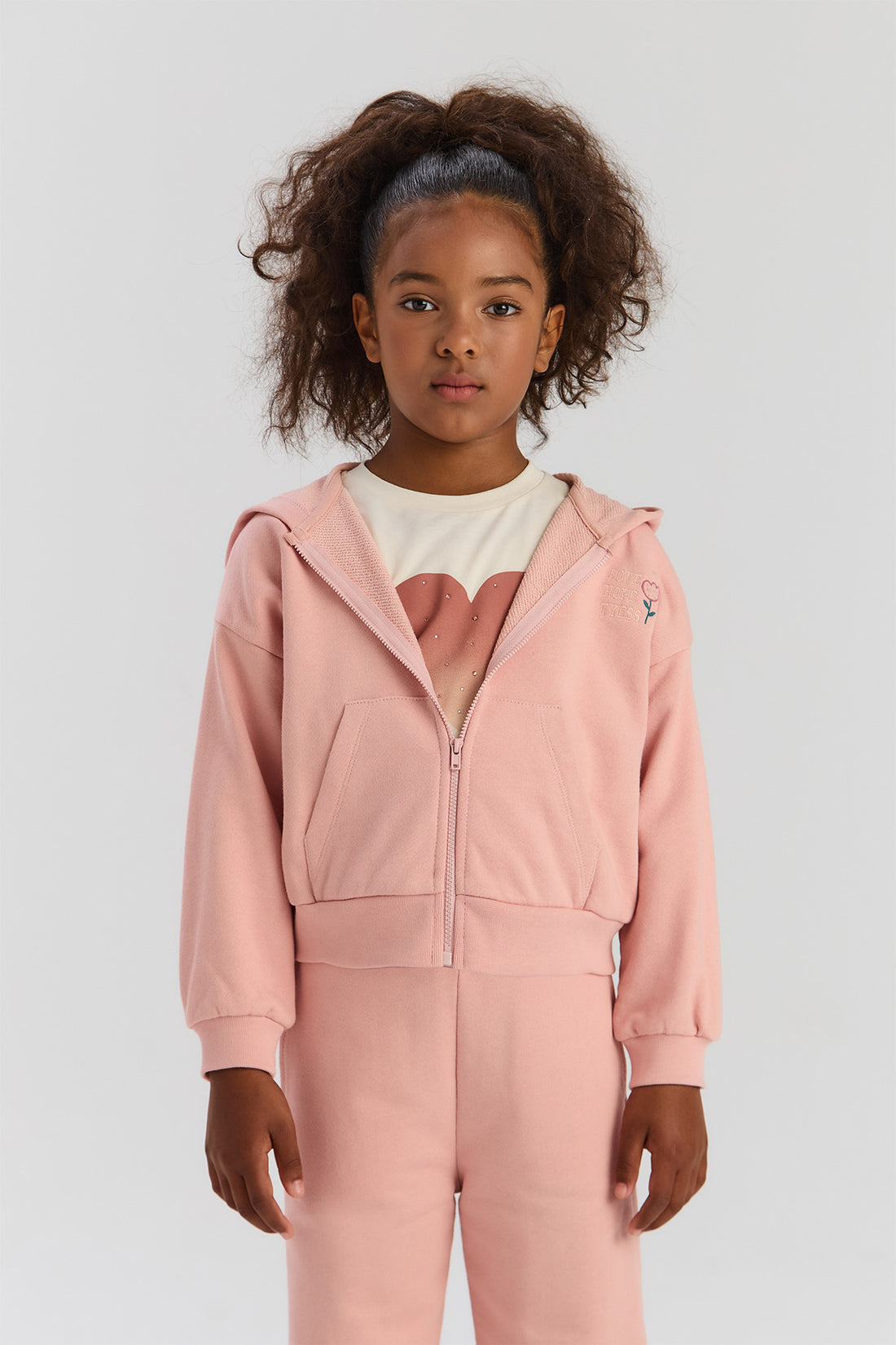 Girls Dusty Rose Tracksuit