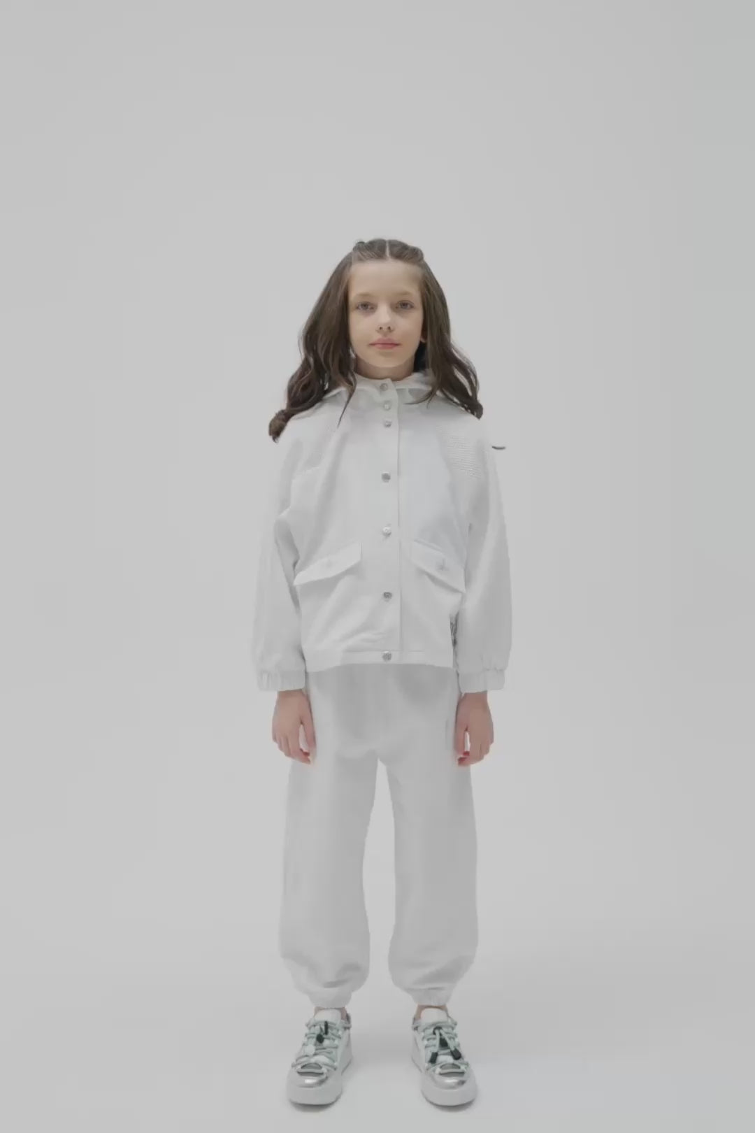 Girl White Tracksuit Top
