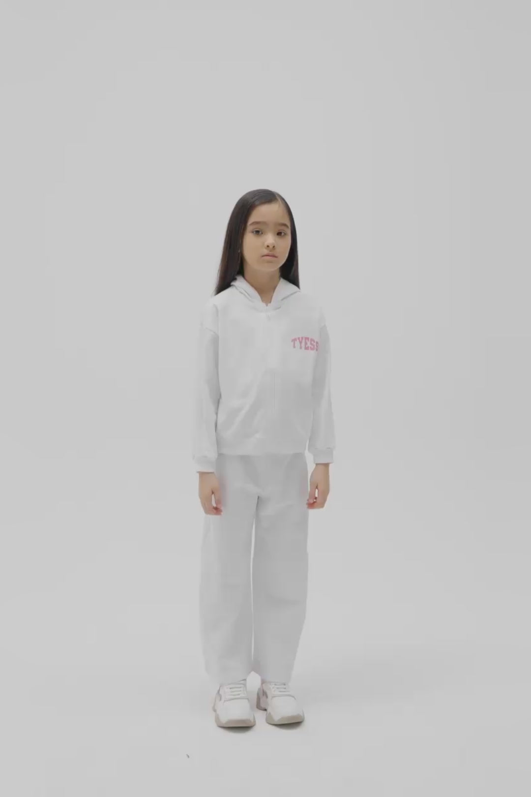 Girl White Tracksuit Top