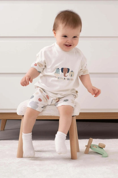Unisex Patterned Shorts Suit