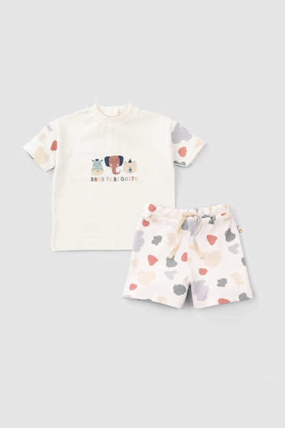 Unisex Patterned Shorts Suit